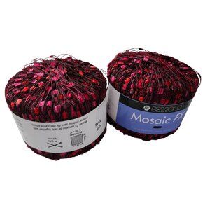 Berroco Mosaic FX Ribbon 2 Yarn In Red & Pink Tones #4619 Italy